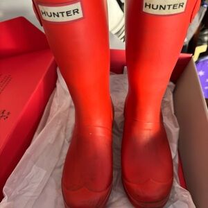 Hunter orange Tall Waterproof Rain Boots kids